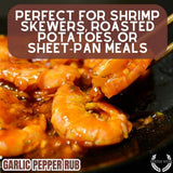 Garlic Pepper Rub | Gourmet Seasoning | Artisanal Spice Blend | Non GMO, All Natural | Handmade in Small Batches in USA | GLP-1 Friendly | Magnetic