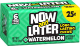 Now and Later Watermelon Long Lasting Chew Candy - 24 per pack -- 12 packs per case.