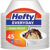 Hefty Everyday Foam Bowls, White, 45 Count (Pack of 1)