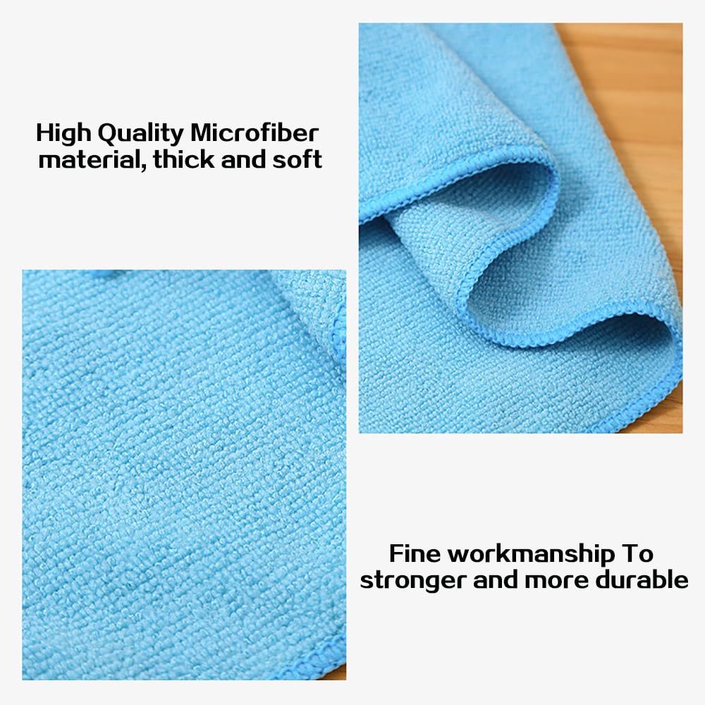ROZHOME Microfibre Towelling Tea Towels Pack of 12, Dish Cloths Absorbent and Lint Free, Multi-Purpose Microfibre Dish Rags for Kitchen 11.8 x 11.8