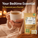 Manzanilla Té (Chamomile Tea) - 60 Premium Tea Bags - 100% Natural Herbal Infusion (Matricaria chamomilla) - Soothing Nightly Ritual - Caffeine-Free