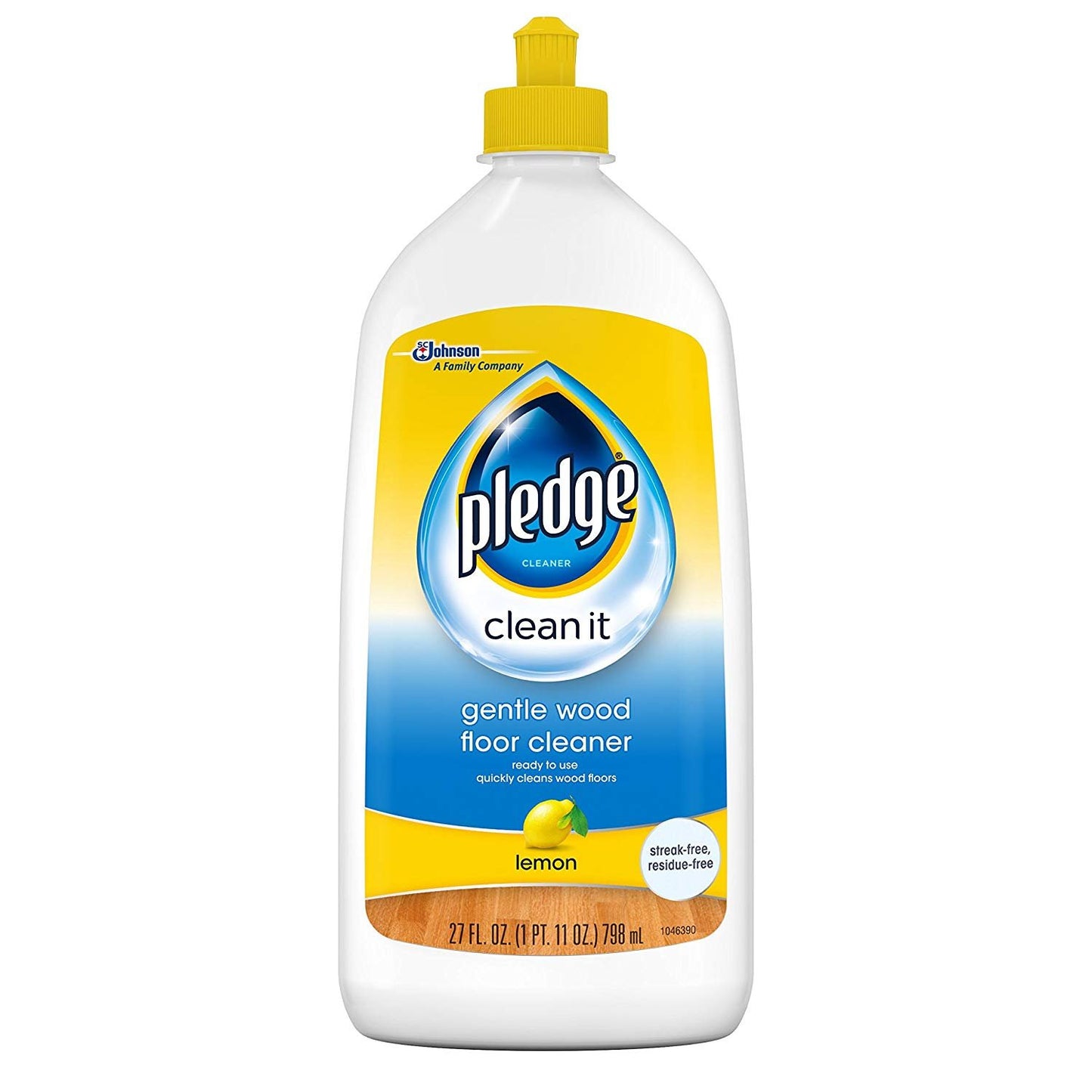 Pledge Gentle Wood Floor Cleaner, Lemon Scent, 27 Ounces