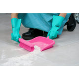 SPARTA Handheld Dustpan with Handle, Cleaning Essentials for Home and Commercial Use, 10", Bright Pink