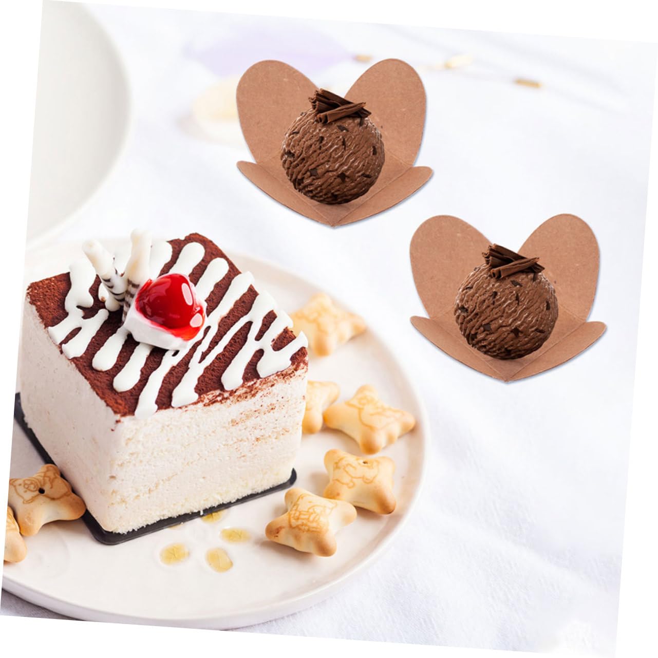 HOLIDYOYO 50pcs Chocolate Compartment Trays for Truffle Wrapping Cardboard Candy Packing Liners for Valentine Day Weddings and Parties