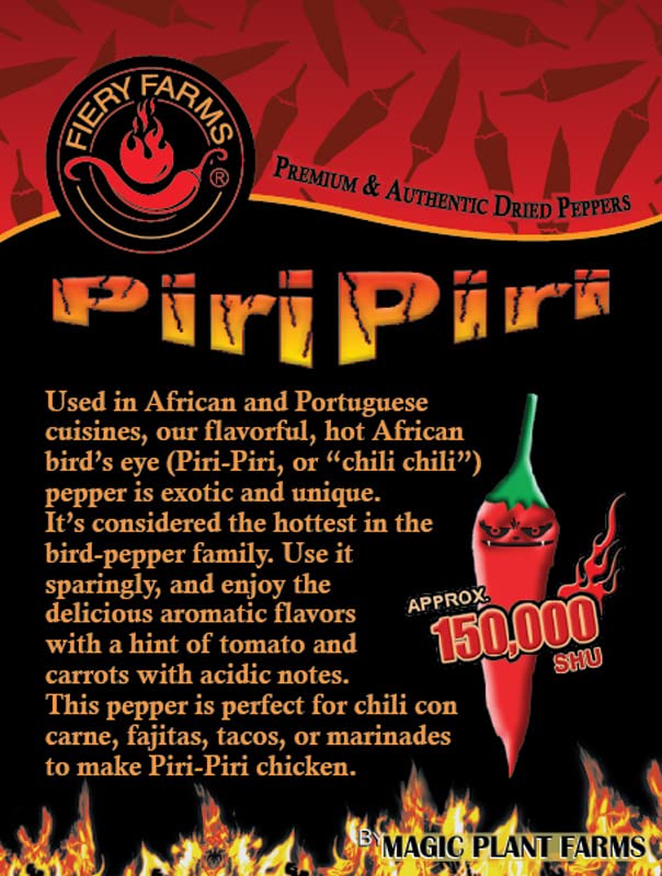 1 KG (35 OZ) Fiery Farms African Birds Eye Chili Pepper Powder (Birdseye or Piri Piri Spice) Non-GMO Bulk