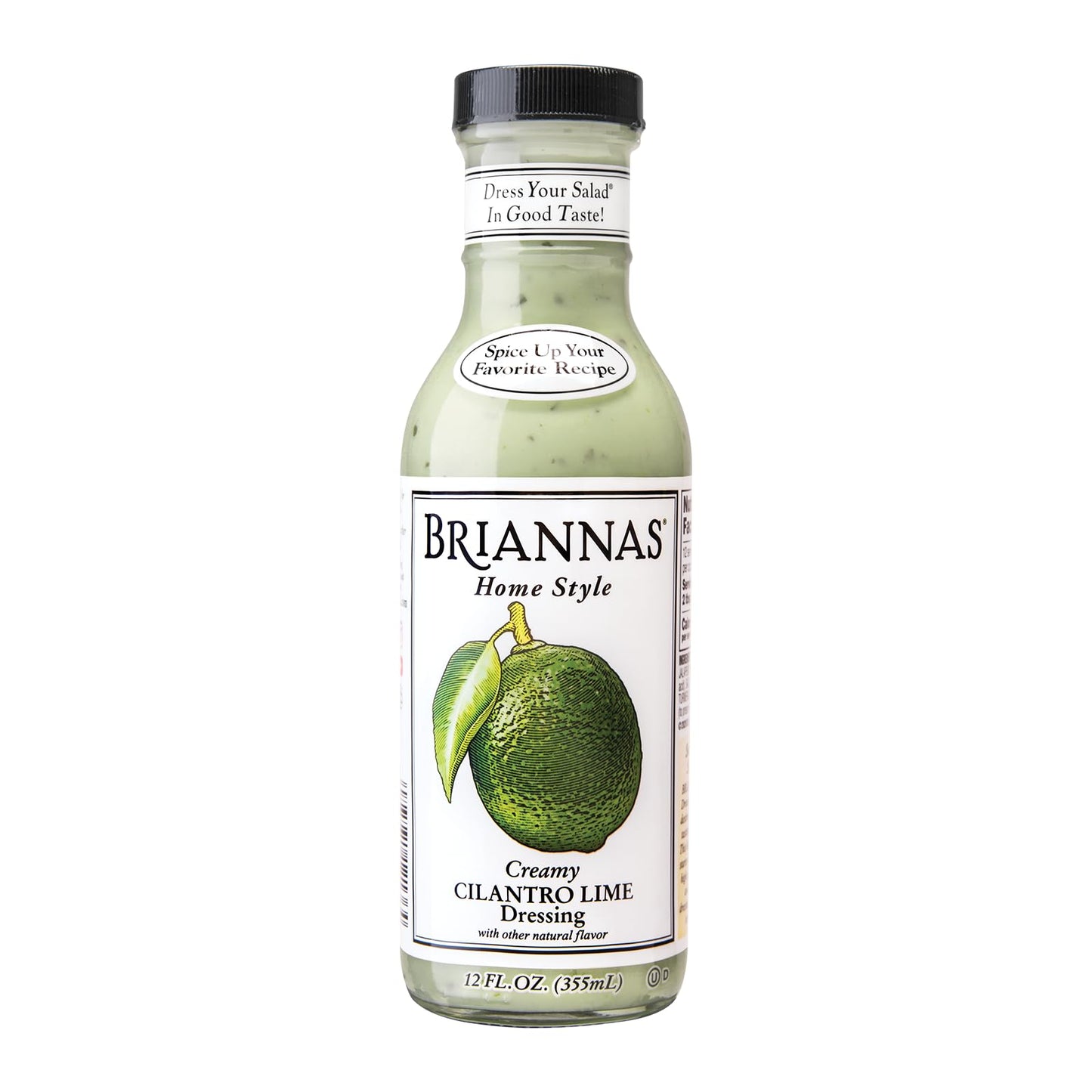BRIANNAS - Home Style Creamy Cilantro Lime Dressing - Fine Salad Dressing made with Premium Ingredients - Gluten Free, Kosher, & Low Sugar - 12 oz