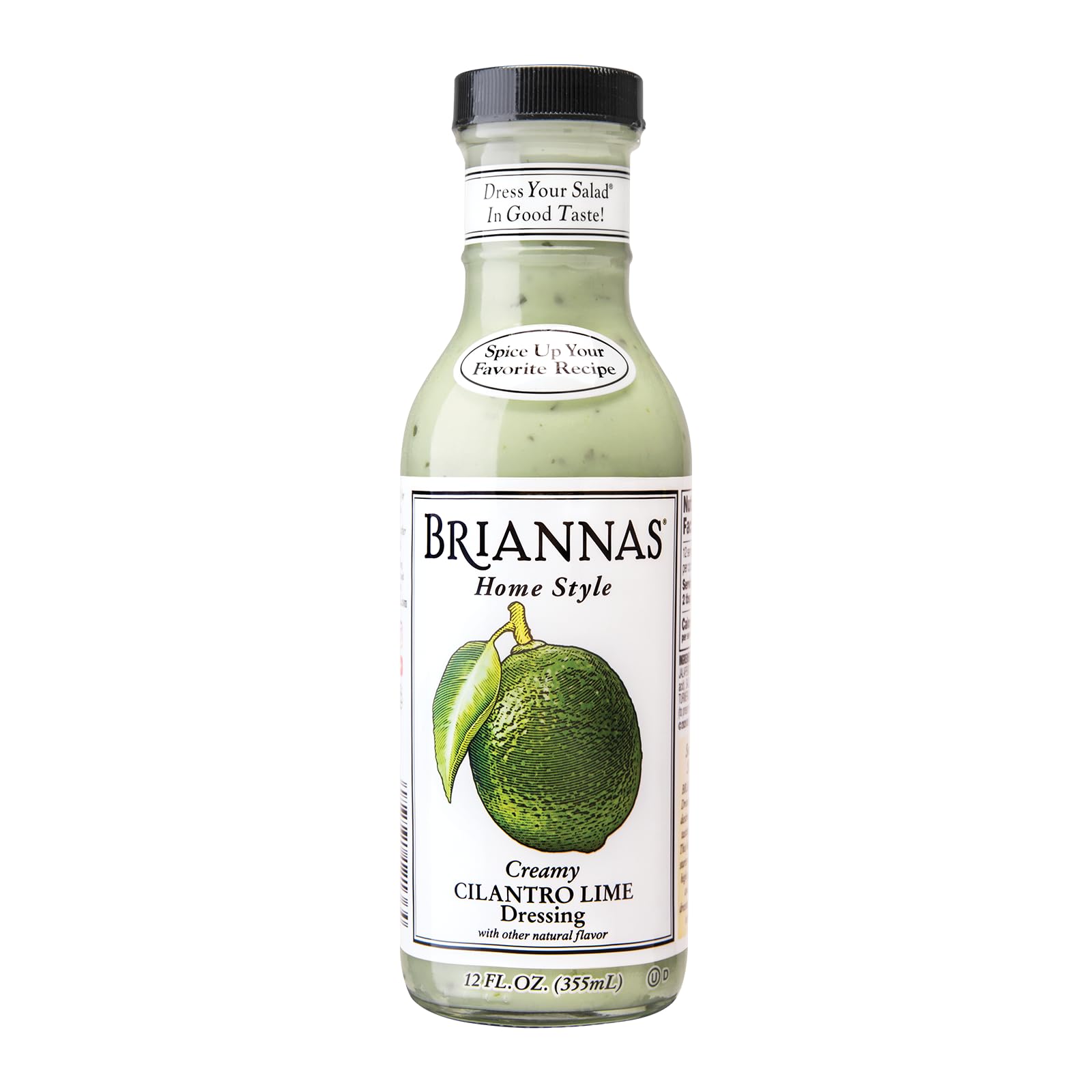 BRIANNAS - Home Style Creamy Cilantro Lime Dressing - Fine Salad Dressing made with Premium Ingredients - Gluten Free, Kosher, & Low Sugar - 12 oz