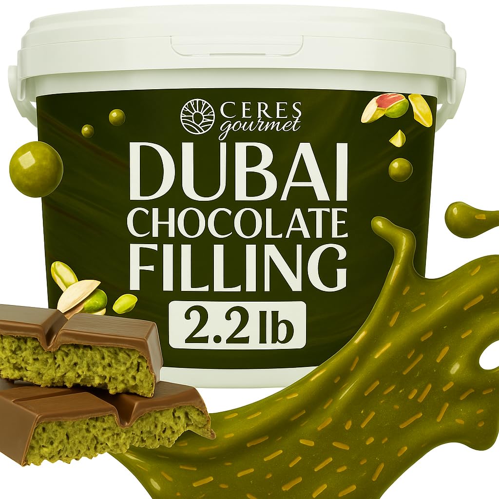 Dubai Chocolate Bar Filling 2.2 lb Bulk Pistachio Cream with Crispy Kataifi