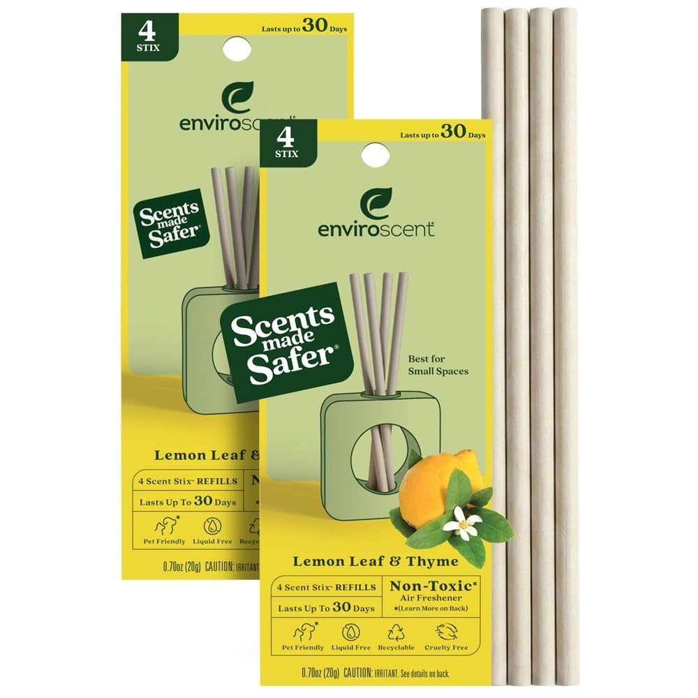 Enviroscent Non-Toxic Air Freshener Scent Stix™ Refills - Compatible with Enviroscent Scent Stix™ Liquid-Free Diffuser Kit - Fragrance Lasts Up to 60