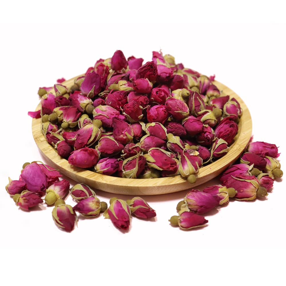 CoolCrafts Dried Rose Buds Bulk Natural Dry Rose Buds for Tea, Crafts, Cake Decoration - 7oz (200g)