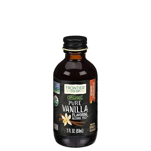 Frontier Co-op Organic Pure Vanilla Flavoring, 2 fl oz - For Baking, Homemade Coffe Syrups, and Beverages