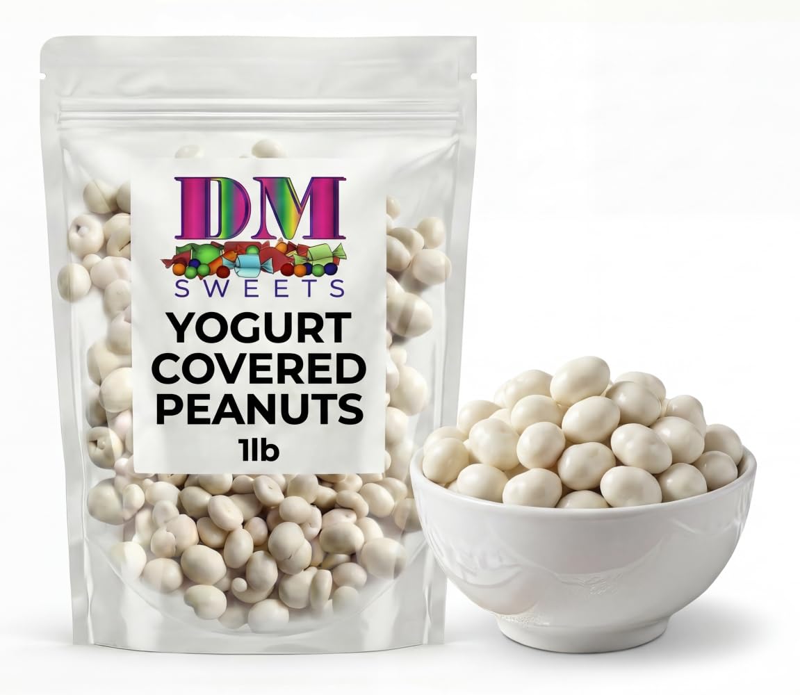 Yogurt Covered Peanuts - 1 lb Bulk Bag - Sweet & Crunchy Snack - Creamy Yogurt Coating Over Fresh Slow Roasted Peanuts - Snacks, Trail Mix