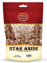 Spicy World Star Anise Whole Pods 3.5Oz Bag -Premium Quality, Vegan, All Natural, Dried, Great for Baking & Tea