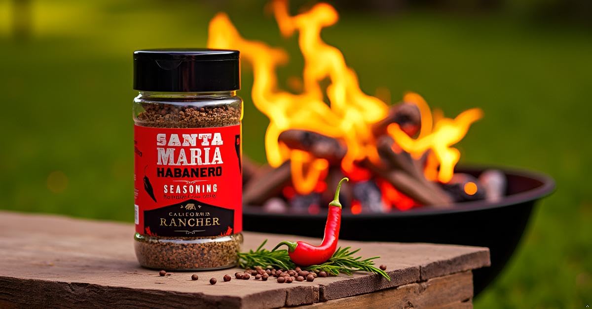 California Rancher | Habanero Santa Maria Seasoning Mix | 6.5 Ounce, Habanero Pepper, Garlic, Herb, Kosher Salt | Coarse Granules, GMO-Free, Gluten
