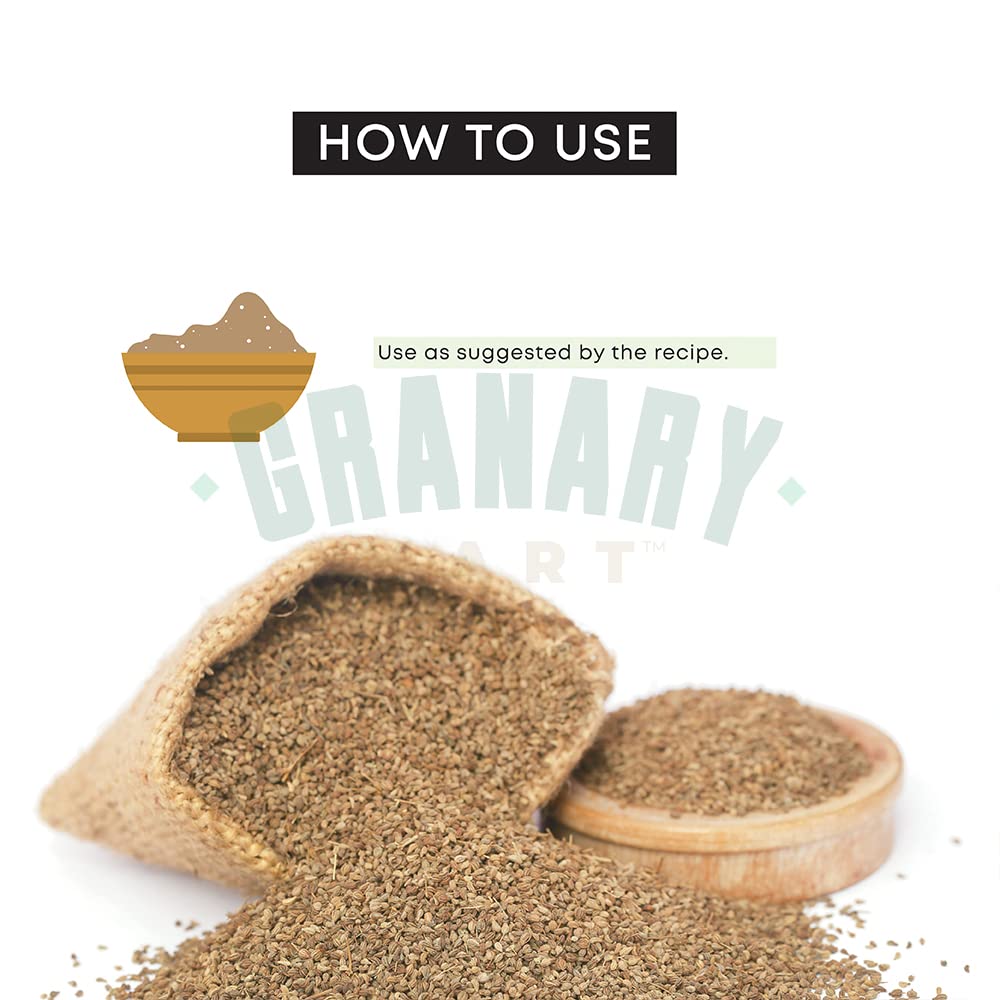 Natural Ajwain Seed Powder by Granary Mart - Gourmet Indian Spice - Made from Fresh Carom Seeds - Rich in Nutrients - Aromatic & Flavorful