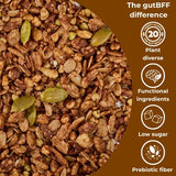 gutBFF Low Sugar Granola - Gluten Free Healthy Granola with Lion’s Mane Mushroom & Baobab Superfruit for Gut Health - 5g Sugar Breakfast Granola