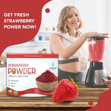 Organic Freeze Dried Strawberry Powder 8 oz | USDA Certified | Vegan Vitamin Food | Natural Organic Fruit Powder