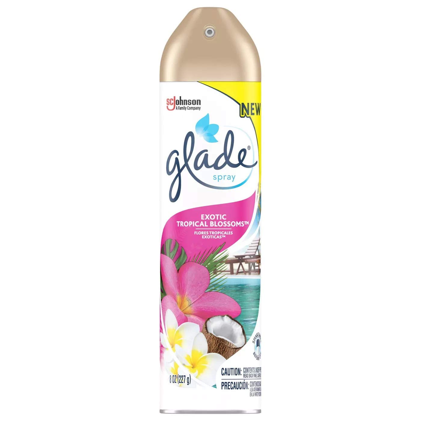 Glade Air Freshener Aerosol Spray, Exotic Tropical Blossoms Scent | Limited Edition - 8 Ounce Each Can (Pack of 3)