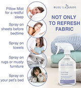 Bleu Lavande - Lavender Linen Water - Made with Pure Lavender Essential Oil - Natural Scent Fabric Refresher Spray - No Artificial Fragrances