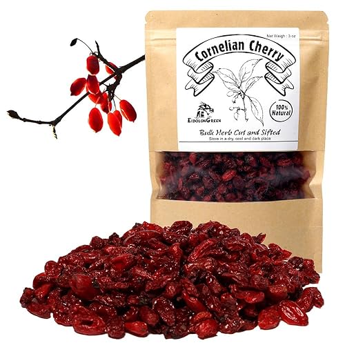 EidolonGreen [China Medicinal Herb] Cornelian Cherry (???, Shan Zhu Yu) Dried Bulk Herbs - 3 oz (88g)