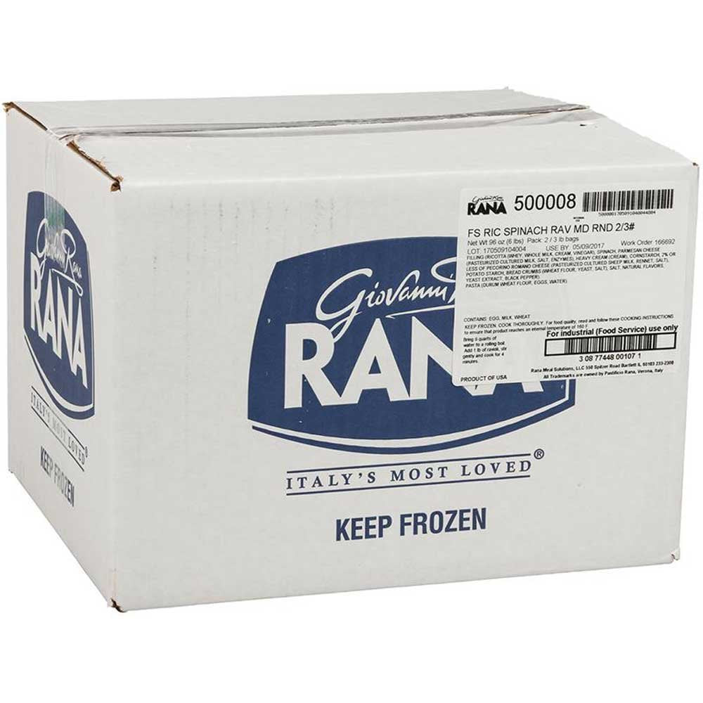 Rana Ricotta and Spinach Ravioli, 3 Pound -- 2 per case.