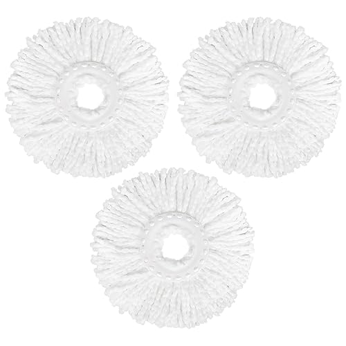 AmaVins 3 Pack Spin Mop Replacement Head, Reusable Microfiber Spin Mop Refills for Hurrica, Mopnad, Cassabel and Other 360 Spin Mop Systems, Easy