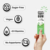 ROCKJAW® Tuff Gum 2.0 with B Vitamins (Stim-Free) - 10 Pack - 100% Xylitol, Aspartame-Free, Sugar-Free (Smooth Spearmint)