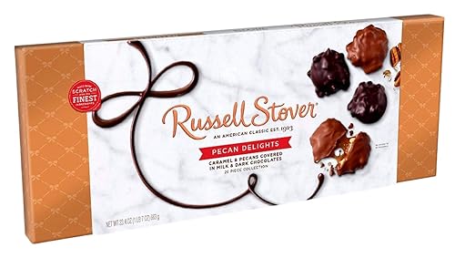Russell Stover Milk Chocolate & Dark Chocolate Pecan Delights Box