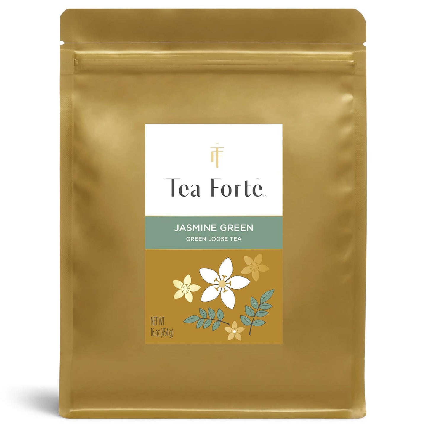 Tea Forte Premium Loose Leaf Tea Blend, Resealable 1 Pound Bag, Makes 160-175 Cups, Jasmine Green