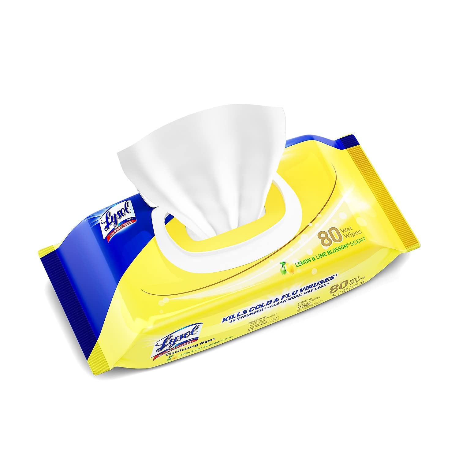 LYSOL Disinfecting Wipes - Lemon & Lime Blossom Flatpack 80 ct. (Pack of 1)