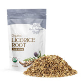 Halo Naturals Organic Licorice Root Cut & Sifted, 4 Ounces (Glycyrrhiza glabra) USDA Certified | Resealable Pouch| Packaged in The USA