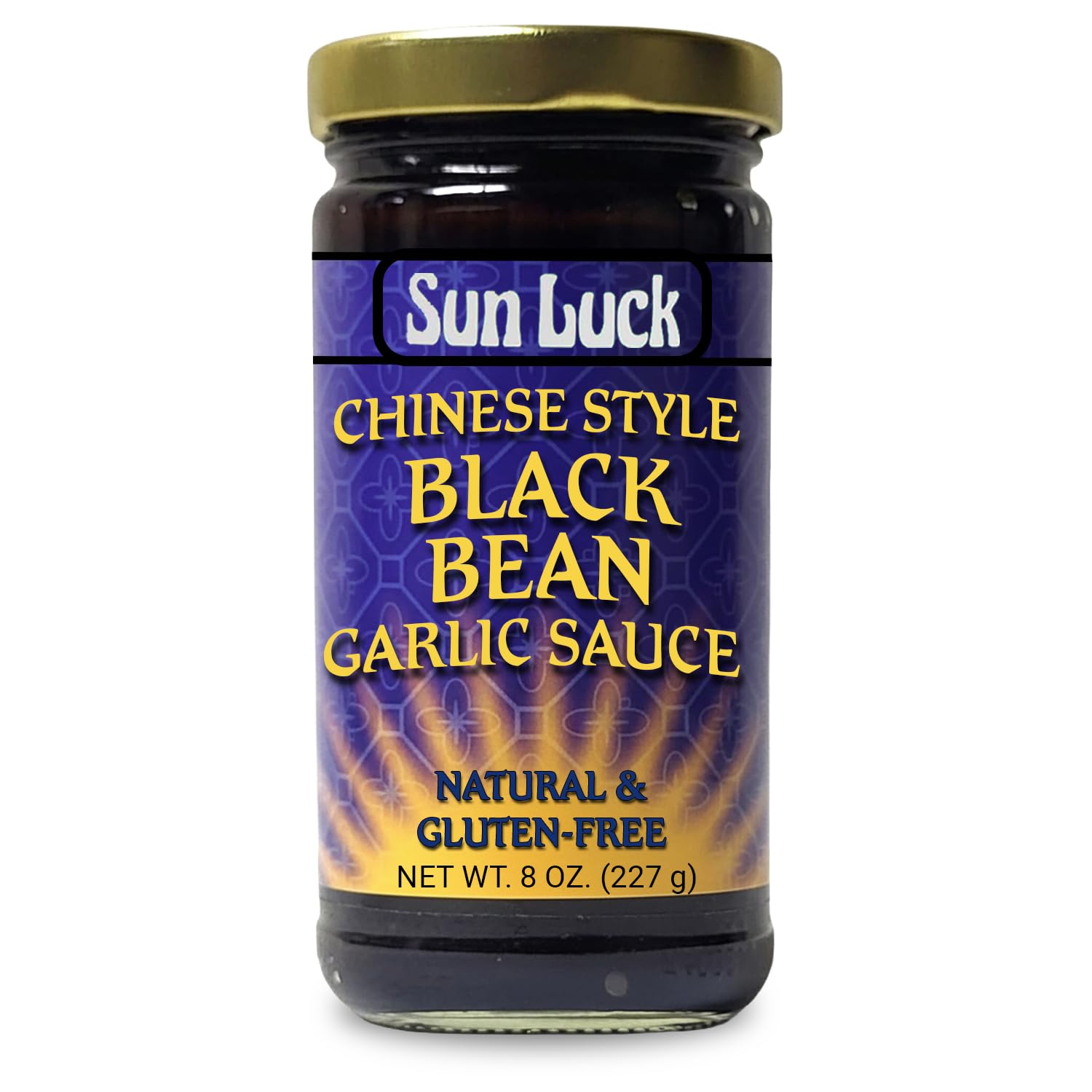 Sun Luck Black Bean Garlic Sauce 8 oz Jar - Savory Fermented Black Beans with Garlic for Stir-Fry, Marinades & Dipping; Bold Umami Flavor.