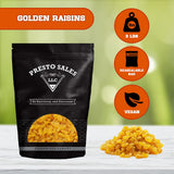 Raisins, Crop year 2024 FRESH BRIGHT YELLOW Golden seedless Sun-Dried, Naturally Sweet, Nutritious, Baking, Cooking, Snacking, Garnishing, Packed in a