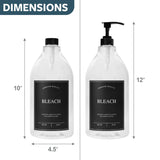 Calindiana Modern Farmhouse Bleach Liquid Laundry Detergent Dispenser for Laundry Room Decor and Organization, PET Plastic Landry Soap Containers