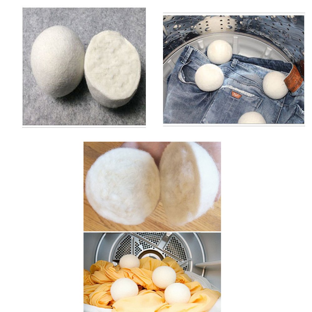 2.75" Australian Wool Dryer Balls,Reusable Soft Laundry Balls,Help to Soften and Dry Clothes,Reduce Wrinkles 6 Pack