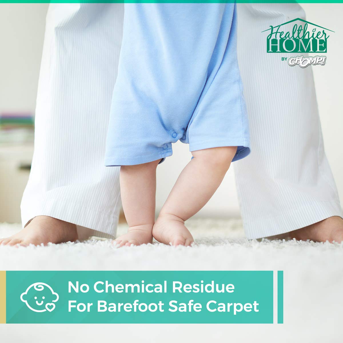 CHOMP! Professional Carpet Steamer Concentrate: 5X Stain Remover & Deodorizer Healthier Home Cleaner Protector Rugs Upholstery Cars Pet Odors 32 FL