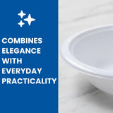 Premium Heavyweight White Plastic Soup Bowls - 15 oz (Pack Of 100) - Durable & Reusable Bowls For Parties, Events & Everyday Use