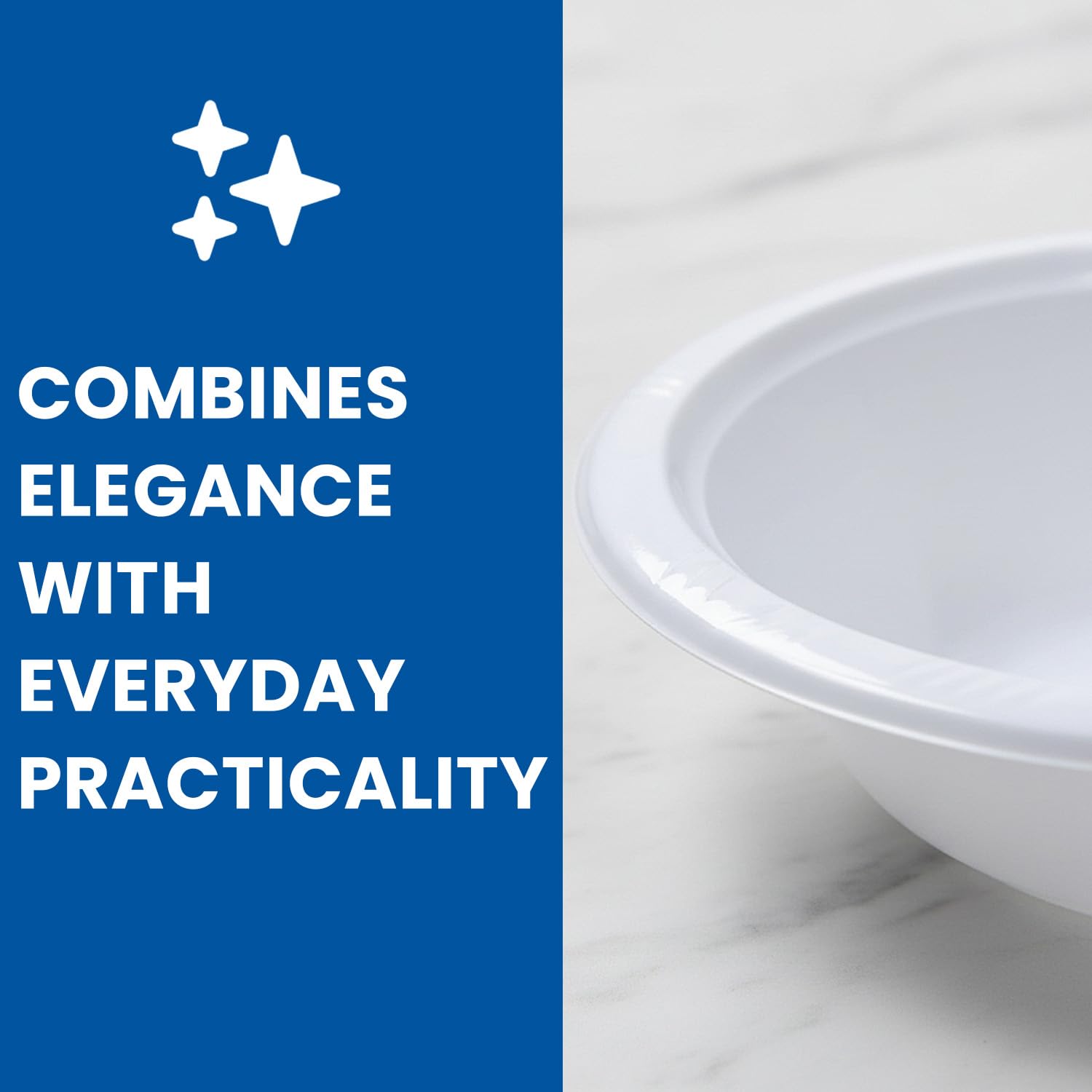 Premium Heavyweight White Plastic Soup Bowls - 15 oz (Pack Of 100) - Durable & Reusable Bowls For Parties, Events & Everyday Use