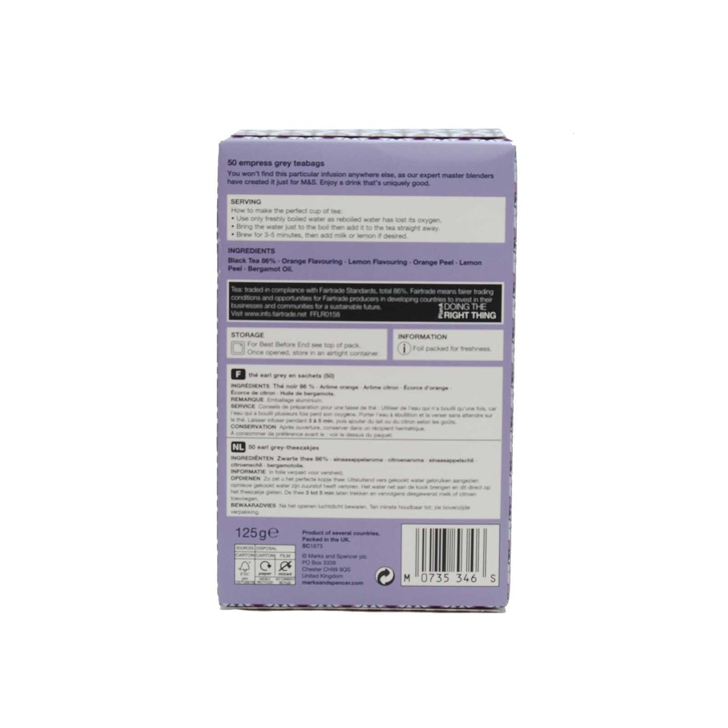 Marks and Spencer Empress Grey 50 Teabags 125g