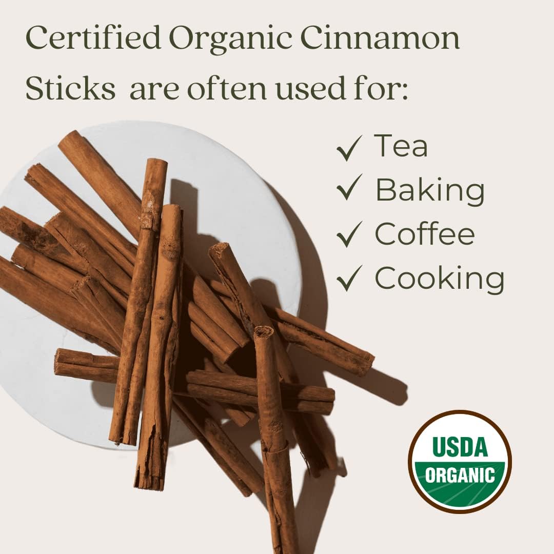 Starwest Botanicals Certified Organic Cinnamon Sticks, 2 lb, 2 3/4" Length | For Baking, Cooking & Beverages | Non-GMO, Kosher Certified