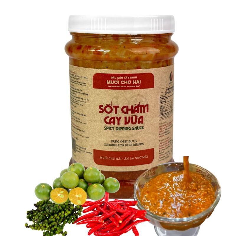 Veefood Uncle Hai’s Vietnamese Shrimp Chili Salt Sauce - Spicy Garlic Chili Dipping Sauce for Seafood, Fruit & Noodles - Authentic Vietnamese Chili