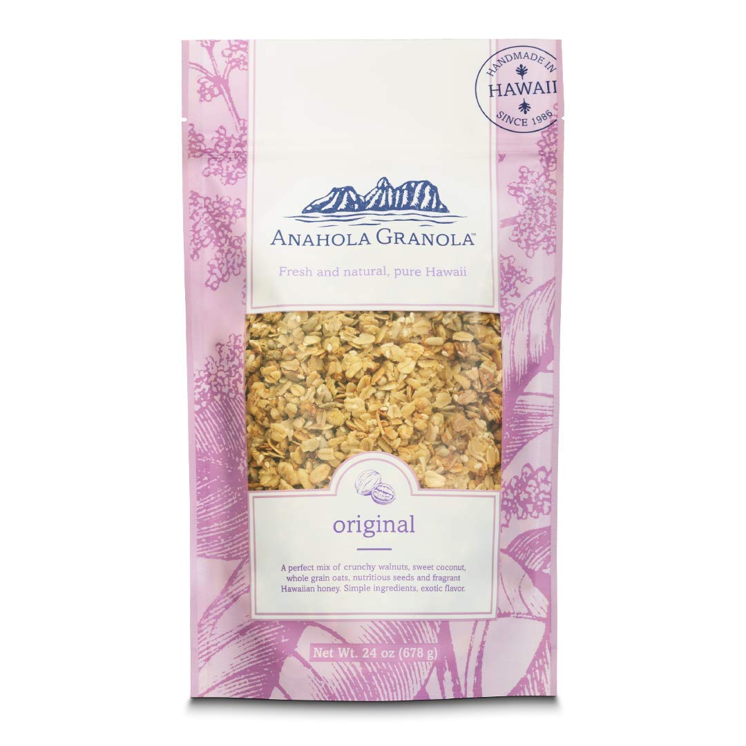 Anahola Granola Original 24 oz - Healthy Hawaiian Muesli Cereal - Wheat Free With No Sugar Added - Hand Cut Since 1986 - Good For You While Still