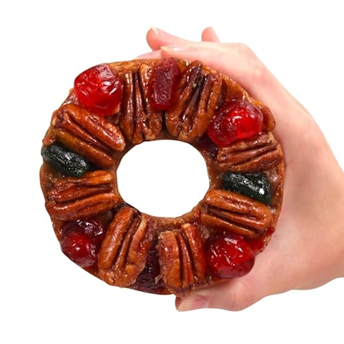 Collin Street Bakery Mini DeLuxe Fruitcake in Collectible Gift Tin - 5” Fruitcake Handcrafted Fresh with Pecans, Pineapple, Papaya, Ripe Cherries