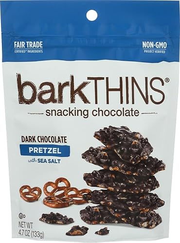 barkTHINS Dark Chocolate Pretzel with Sea Salt Snacking Chocolate 4.7 oz (4 Pack)