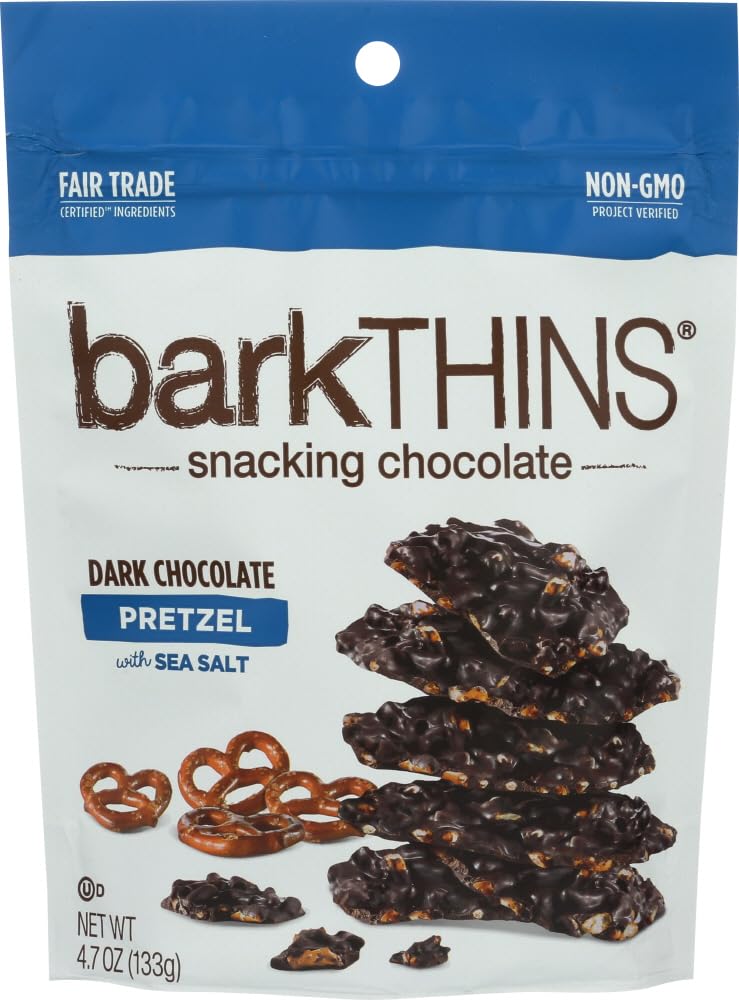 barkTHINS Dark Chocolate Pretzel with Sea Salt Snacking Chocolate 4.7 oz (4 Pack)