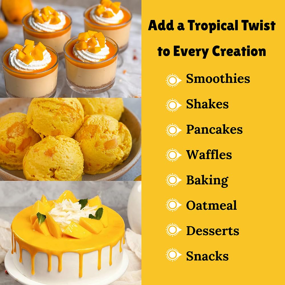 Mango Fruit Powder 114 g - Fresh From Garden | for making cakes, fresh juice, smoothies, and healthy drinks | vegan | Free from preservation