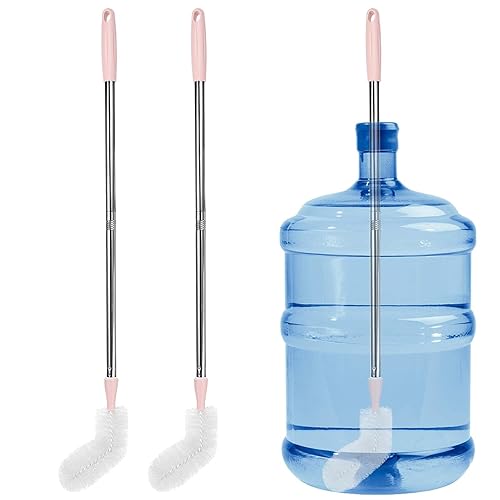 Cuitrent Stainless Steel Bucket Brush, 28 inch, 2 Pack, Nylon Bristles, Plastic Handle, Bendable Head, Suitable for 1 to 5 Gallon Buckets