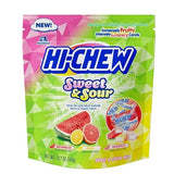 Hi-Chew Chewy Fruit Candies SWEET & SOUR Mix Flavors Stand-Up Bag 12.7 Oz. with Adorable Storage Bag Clip (Sweet & Sour Mix (Watermelon, Lemon