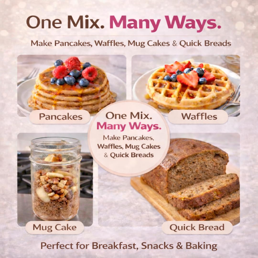 Dojo Fresh Homestyle Protein Pancake Mix, Plant-Based & Vegan, 28g Protein per Serving, Non-GMO, Just Add Water, High-Protein Pancakes, Waffles & Baking Mix (8 oz)