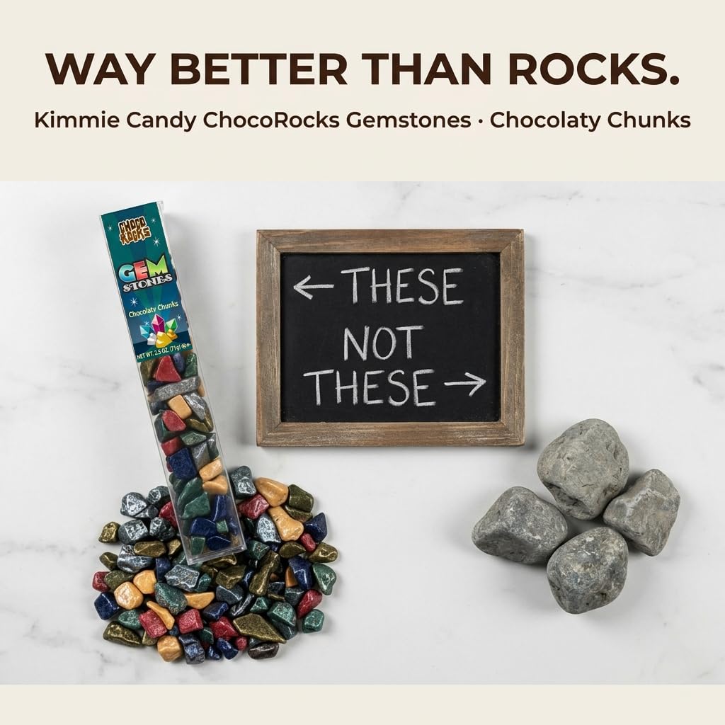 Kimmie Candy ChocoRocks Gemstones, Gem-Shaped Chocolate Candy for Snacking & Cake Decorating | 2.5 oz (Pack of 3) | Gluten-Free